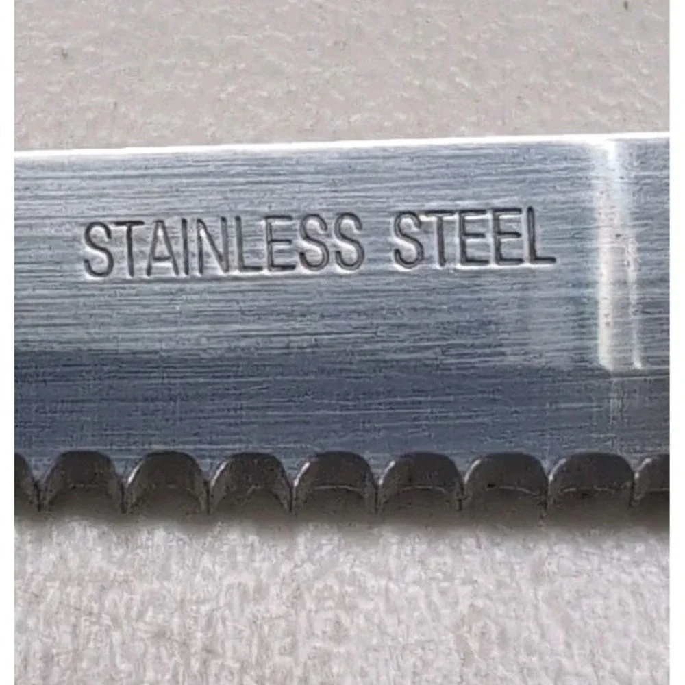 Vintage Steak Knives Stainless Steel Set of 4 Lucite Handles Retro MCM